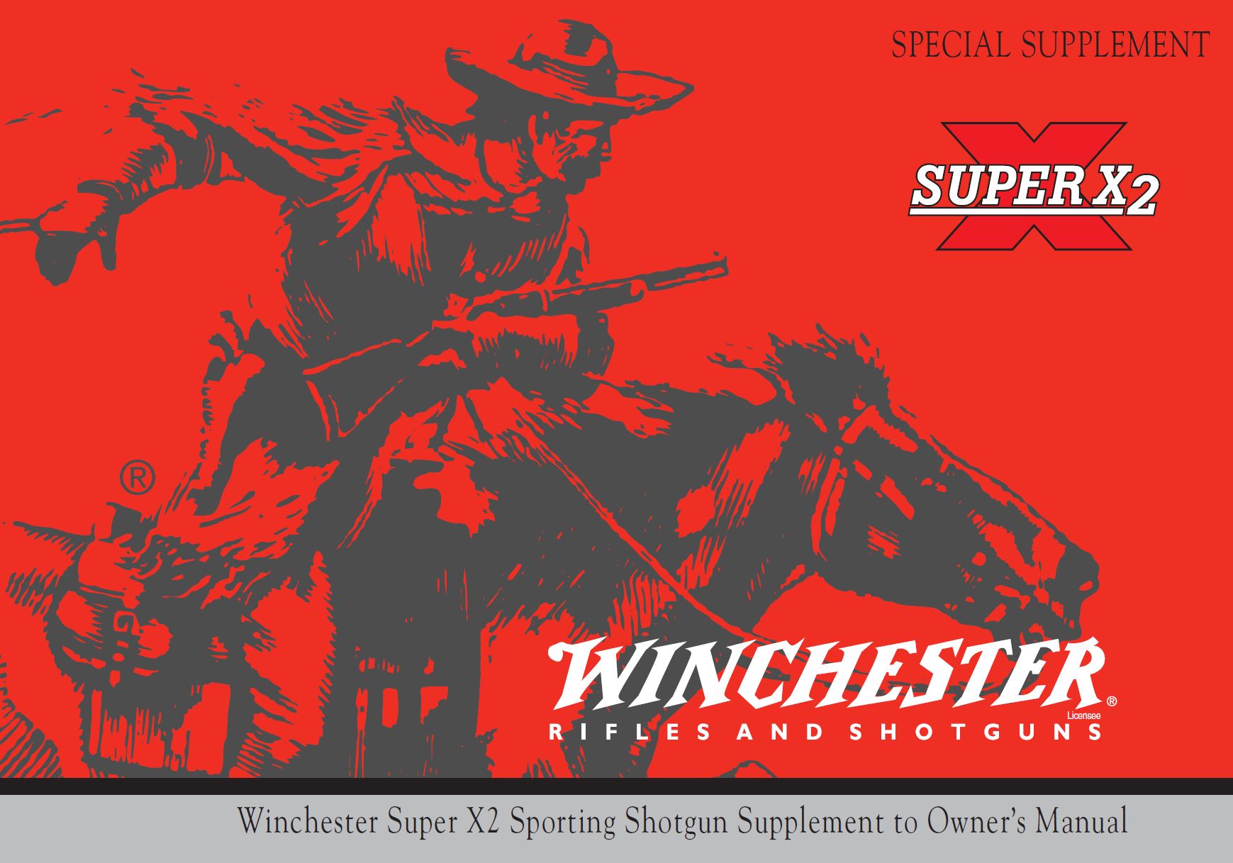 Super X2 Sporting Supplement Shotgun Owner's Manual Cover