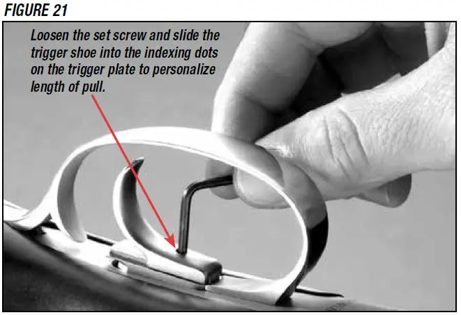 Model 101 Shotgun Trigger Shoe Adjustment Figure 21