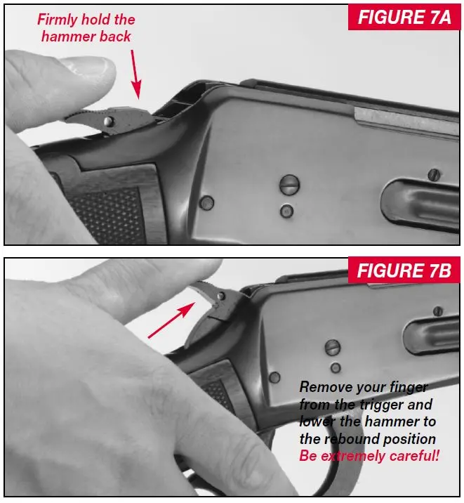 9410 Top Tang Safety Rebound Hammer Position Figure 7A and 7B