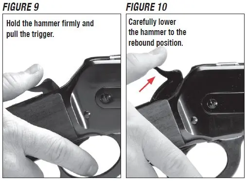 Model 1886 Rifle Lowering the Hammer Figure 9 and 10