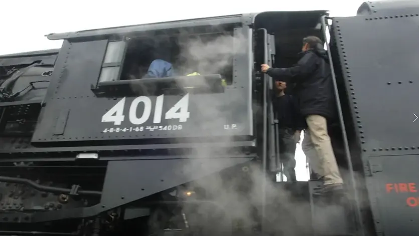 4014 Big Boy Locomotive Stops at Morgan, Utah - May 8, 2019