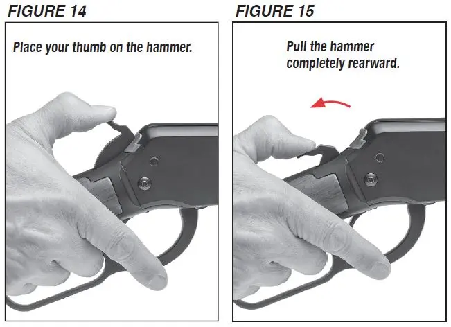 Ranger Rifle Cocking the Hammer Figure 14 and 15