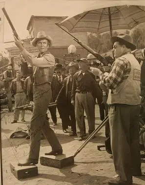 Herb Parsons and actor Jimmy Stewart on the set