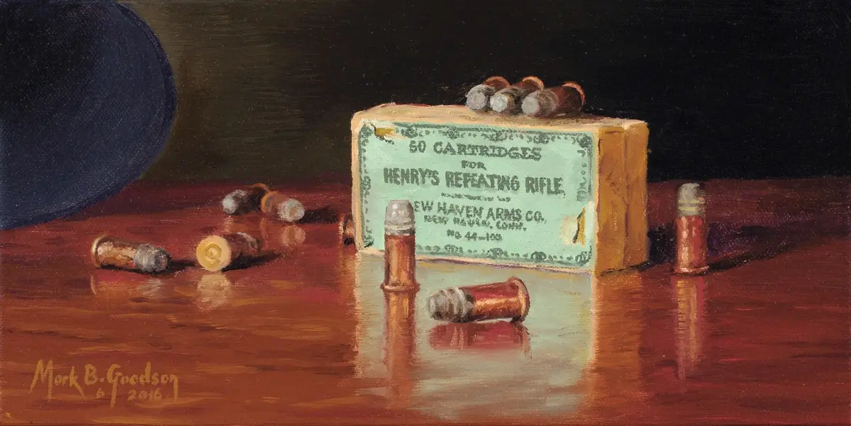 Mark Goodson Henry Repeating Rifle Ammo Box Painting