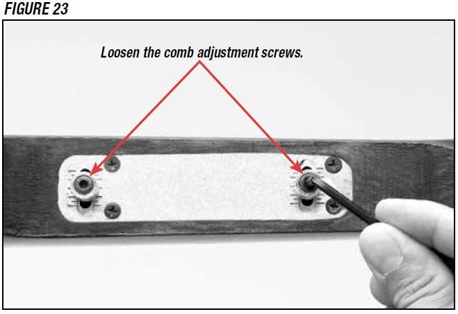 Model 101 Shotgun Loosening Comb Adjustment Screws Figure 23