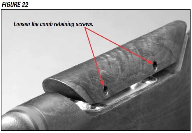 Model 101 Shotgun Comb Retaining Screws Figure 22