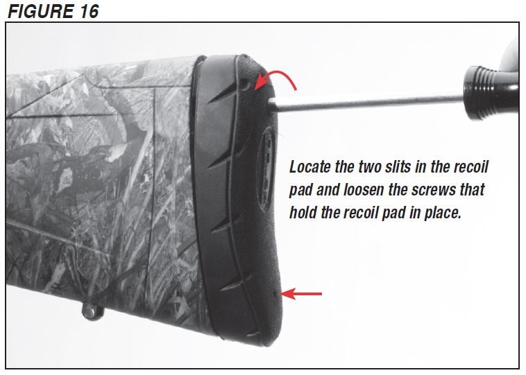 SX3 Shotgun Recoil Pad Screws Figure 16